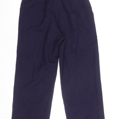 David Brooks Ltd Women’s Blue Wool Pleated Classic Trousers Size 10