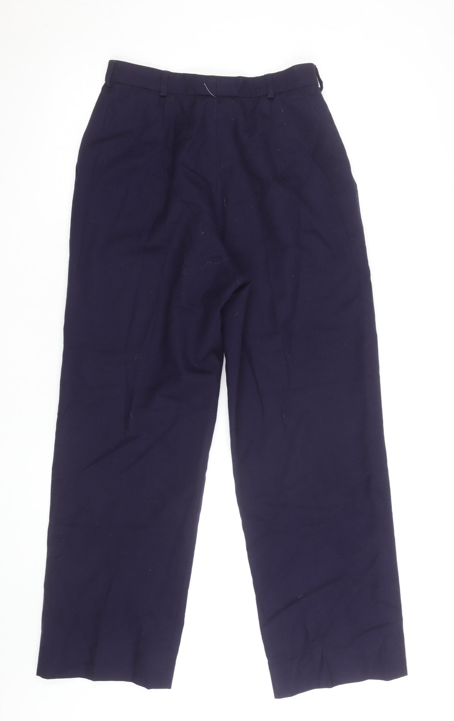 David Brooks Ltd Women’s Blue Wool Pleated Classic Trousers Size 10