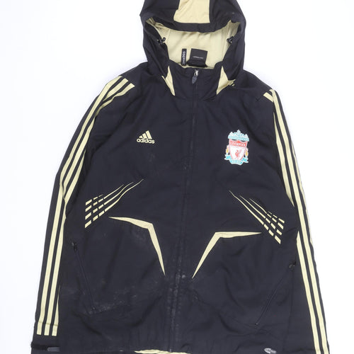 Adidas Men's Black Windbreaker Jacket M Liverpool FC Hooded