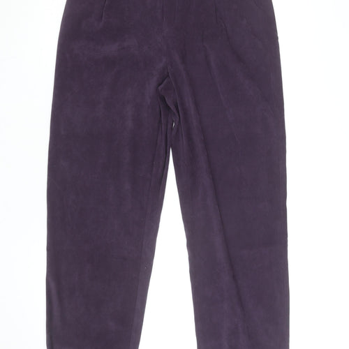 Elaine Women's Purple Velvet Straight Trousers Size 16 Lined