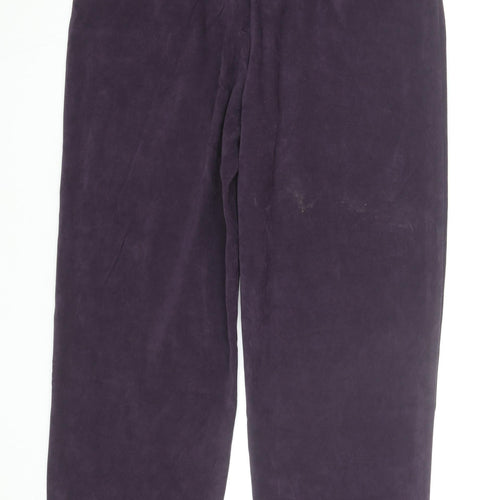 Elaine Women's Purple Velvet Straight Trousers Size 16 Lined