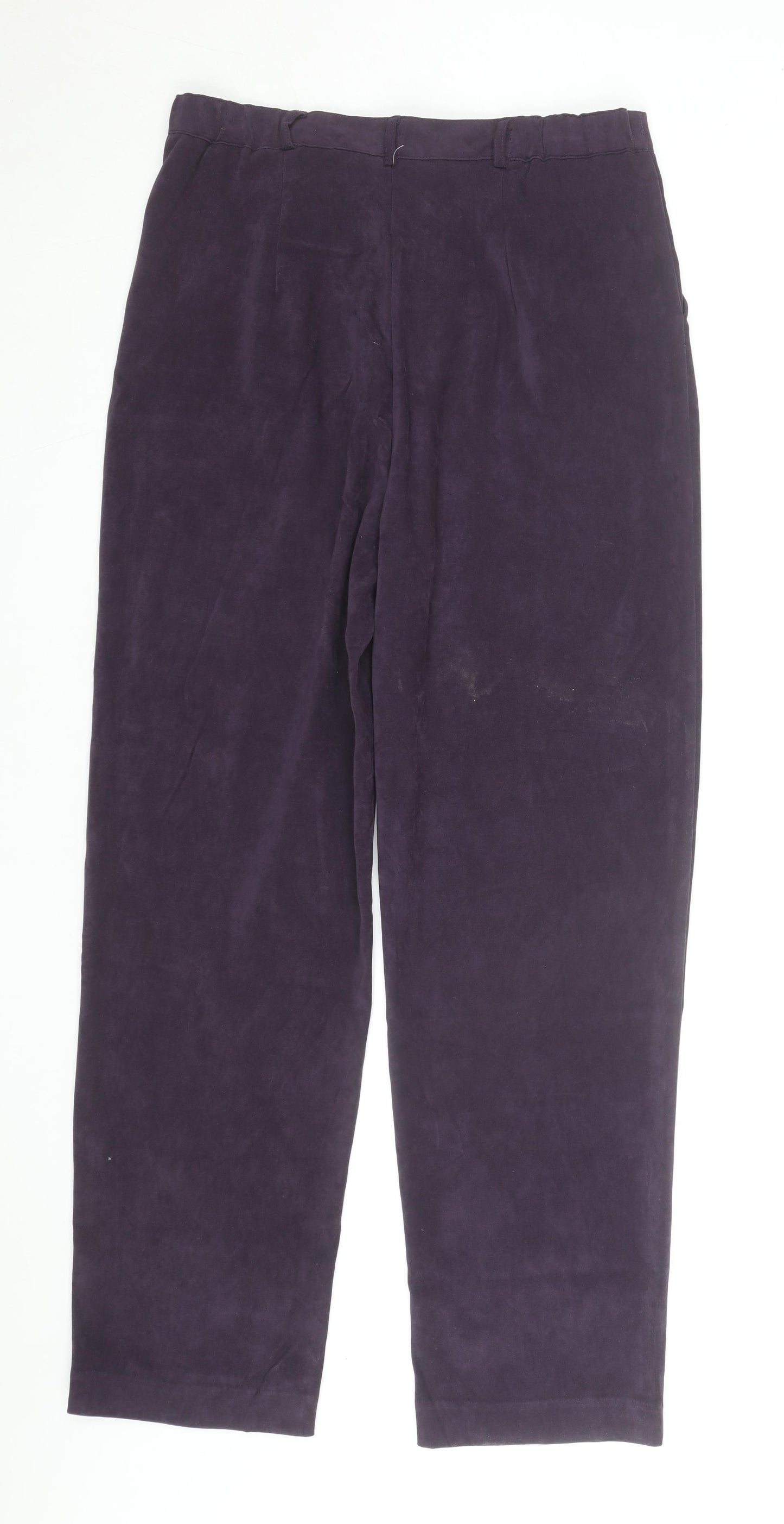 Elaine Women's Purple Velvet Straight Trousers Size 16 Lined