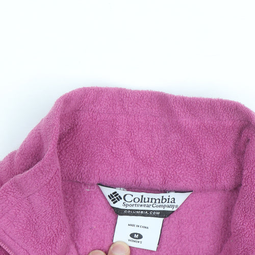 Columbia Women Pink Fleece Full Zip Lightweight Active Jacket M