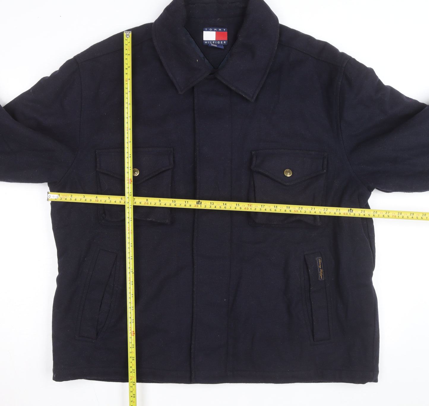Tommy Hilfiger Men's Blue Wool Blend Lined XL Jacket