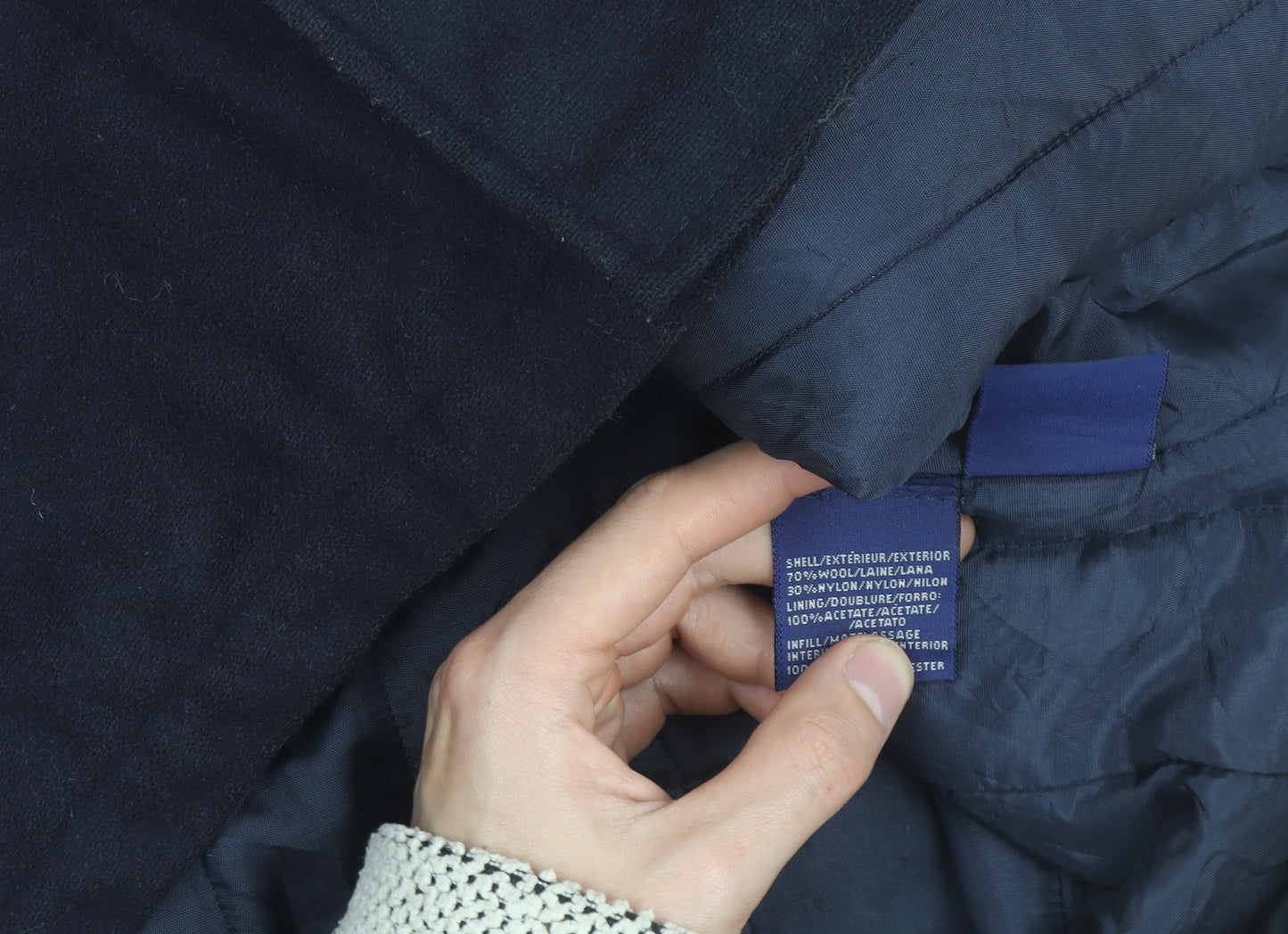 Tommy Hilfiger Men's Blue Wool Blend Lined XL Jacket