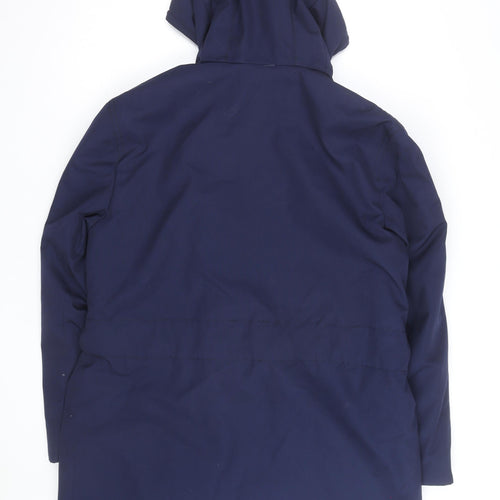 Avino Men Blue Hooded Belted Parka Coat Size 41 Regular Fit Winter