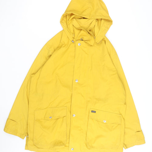 Leader Jackets Men's Yellow Hooded Waterproof Rain Coat Jacket M