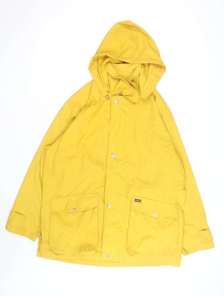 Leader Jackets Men's Yellow Hooded Waterproof Rain Coat Jacket M