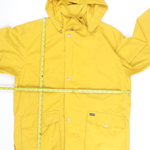 Leader Jackets Men's Yellow Hooded Waterproof Rain Coat Jacket M