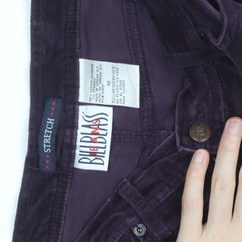 Blue Jeans Women’s Purple Velvet Stretch Trousers Size 10