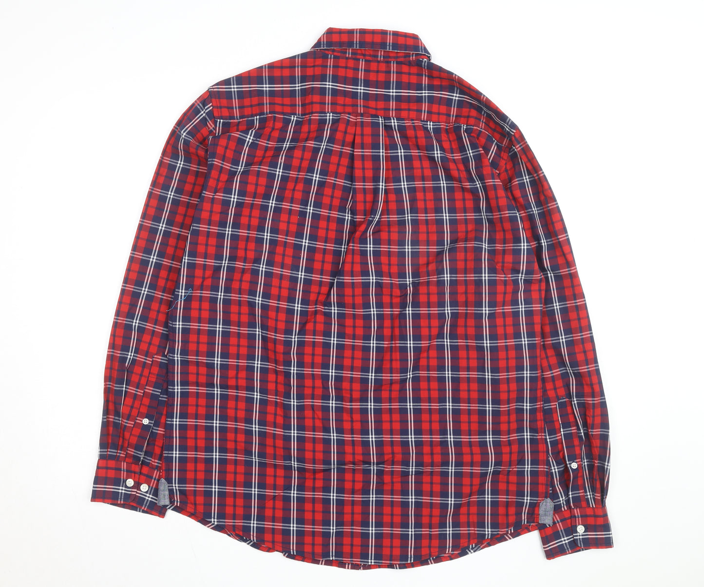 U.S. Polo Assn. Men's Red Plaid Button-Down Cotton Shirt L