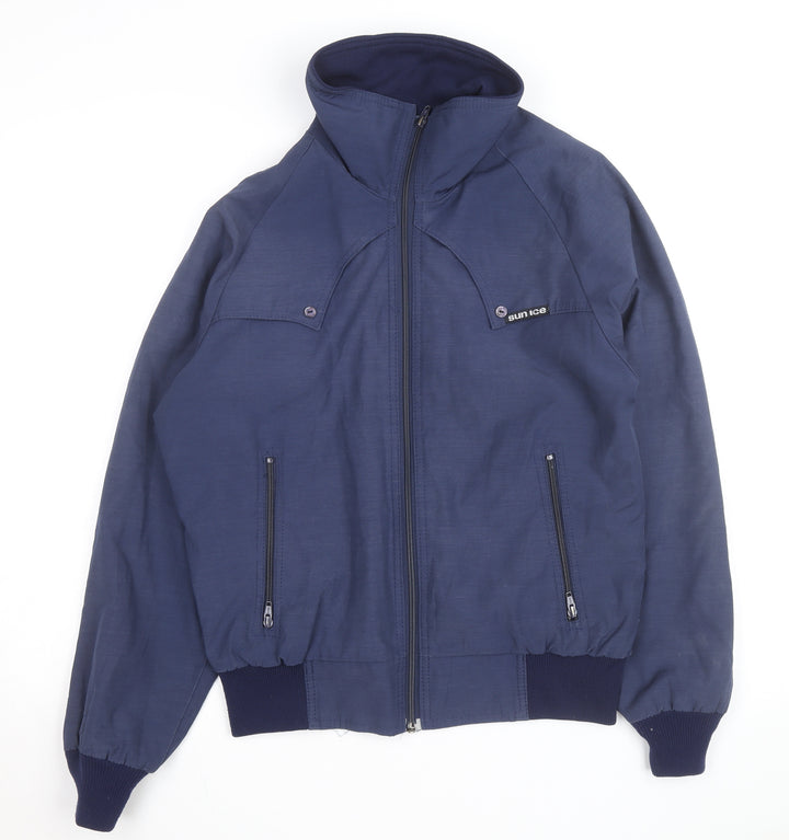 Sun Ice Mens Blue Medium Bomber Jacket Full Zip Casual Outerwear