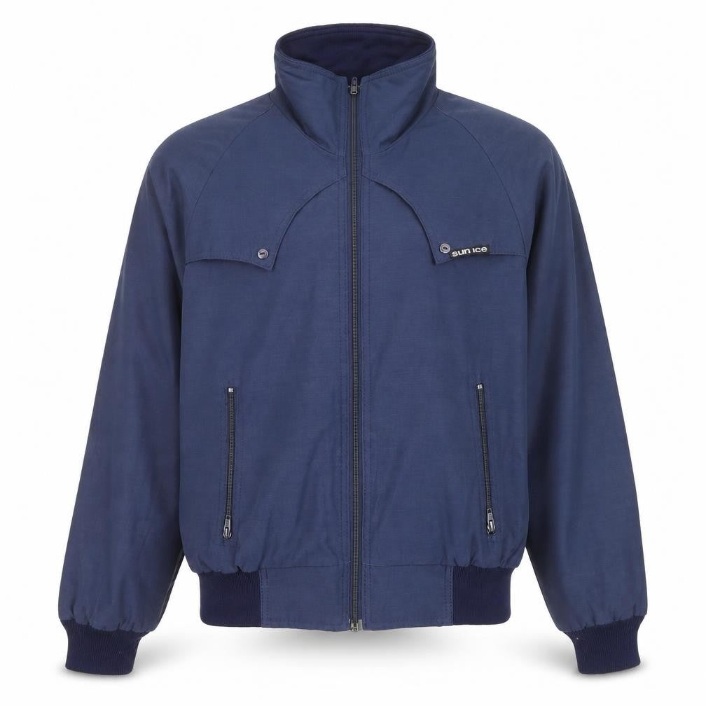 Sun Ice Mens Blue Medium Bomber Jacket Full Zip Casual Outerwear