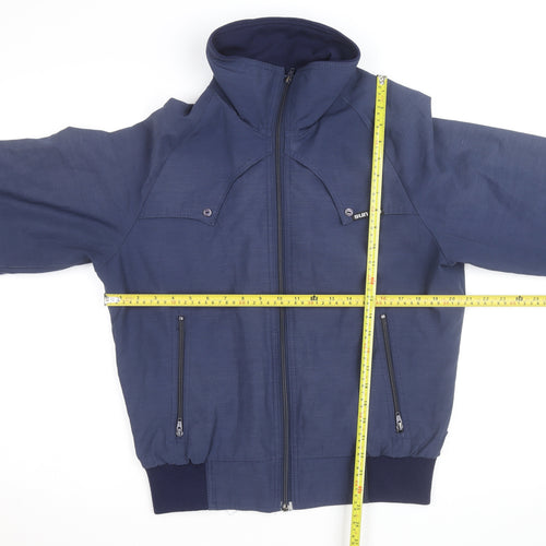 Sun Ice Mens Blue Medium Bomber Jacket Full Zip Casual Outerwear
