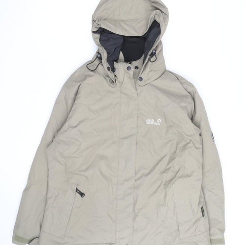 Jack Wolfskin Men’s Beige XL Waterproof Parka Jacket Hooded Windproof