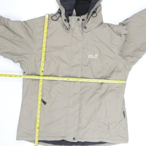 Jack Wolfskin Men’s Beige XL Waterproof Parka Jacket Hooded Windproof