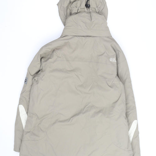 Jack Wolfskin Men’s Beige XL Waterproof Parka Jacket Hooded Windproof