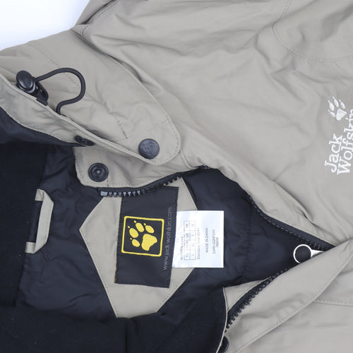 Jack Wolfskin Men’s Beige XL Waterproof Parka Jacket Hooded Windproof