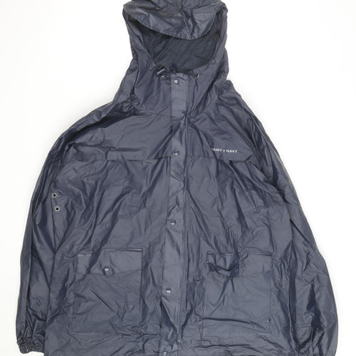 Army & Navy Mens Blue XL Waterproof Hooded Rain Jacket