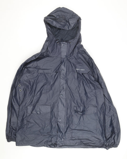 Army & Navy Mens Blue XL Waterproof Hooded Rain Jacket