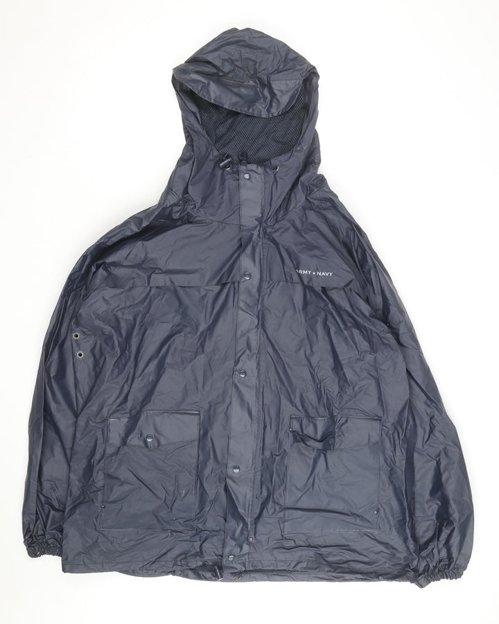 Army & Navy Mens Blue XL Waterproof Hooded Rain Jacket
