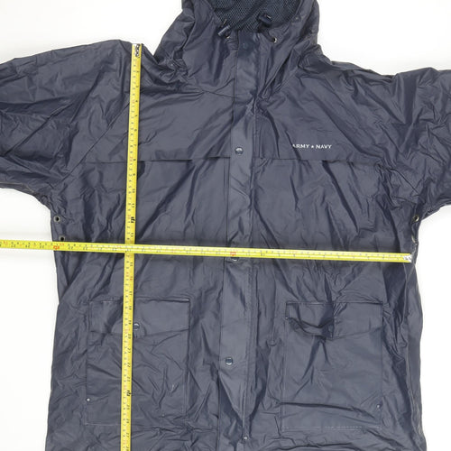 Army & Navy Mens Blue XL Waterproof Hooded Rain Jacket