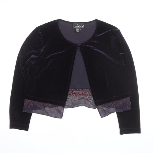 Carole Little Women's Petite Purple Velvet Cardigan Size 10