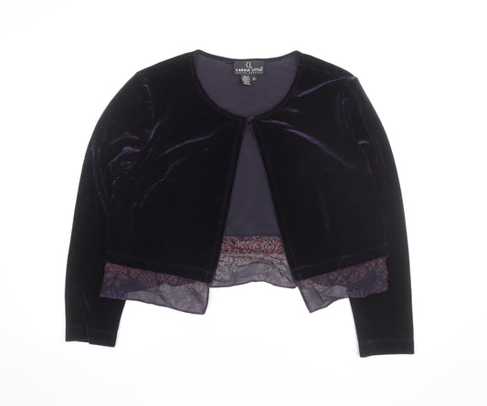 Carole Little Women's Petite Purple Velvet Cardigan Size 10