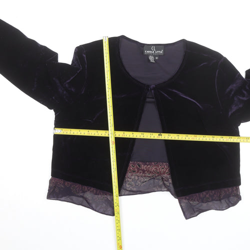 Carole Little Women's Petite Purple Velvet Cardigan Size 10
