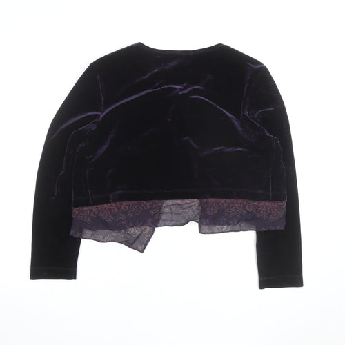 Carole Little Women's Petite Purple Velvet Cardigan Size 10