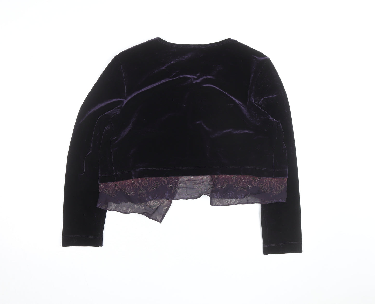 Carole Little Women's Petite Purple Velvet Cardigan Size 10