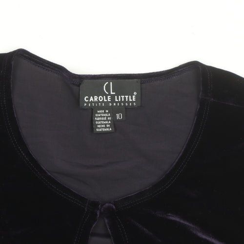 Carole Little Women's Petite Purple Velvet Cardigan Size 10