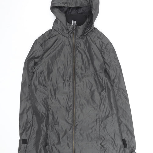 Coal Harbour Women's Grey Hooded Rain Coat Jacket M