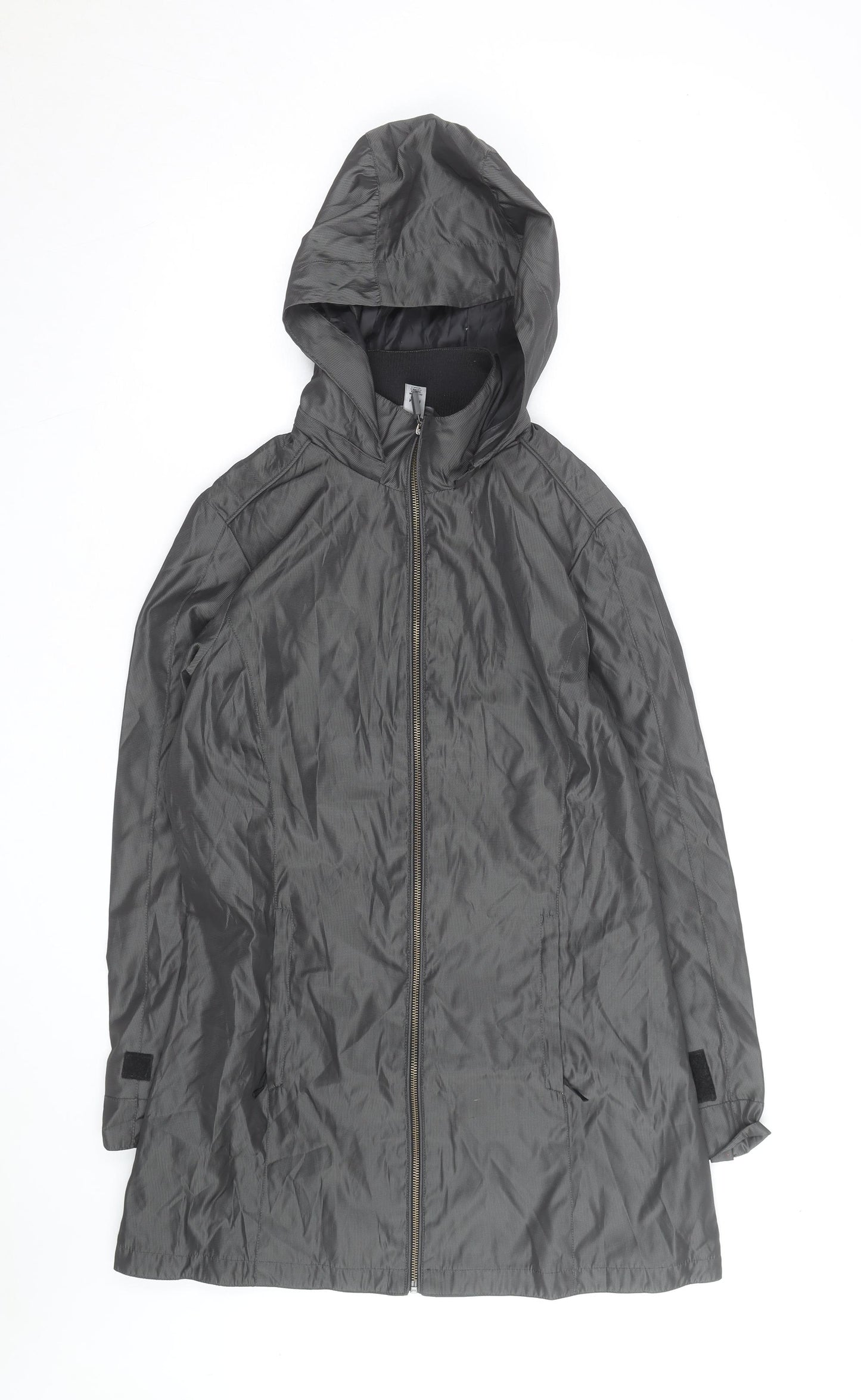 Coal Harbour Women's Grey Hooded Rain Coat Jacket M