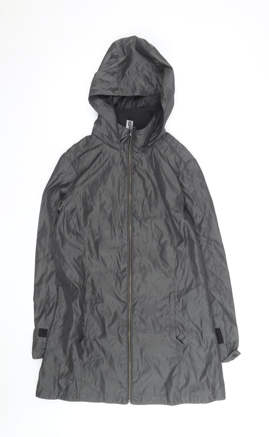 Coal Harbour Women's Grey Hooded Rain Coat Jacket M