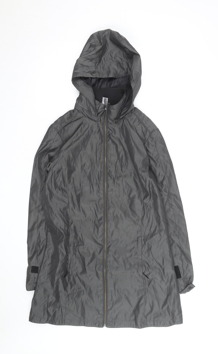 Coal Harbour Women's Grey Hooded Rain Coat Jacket M