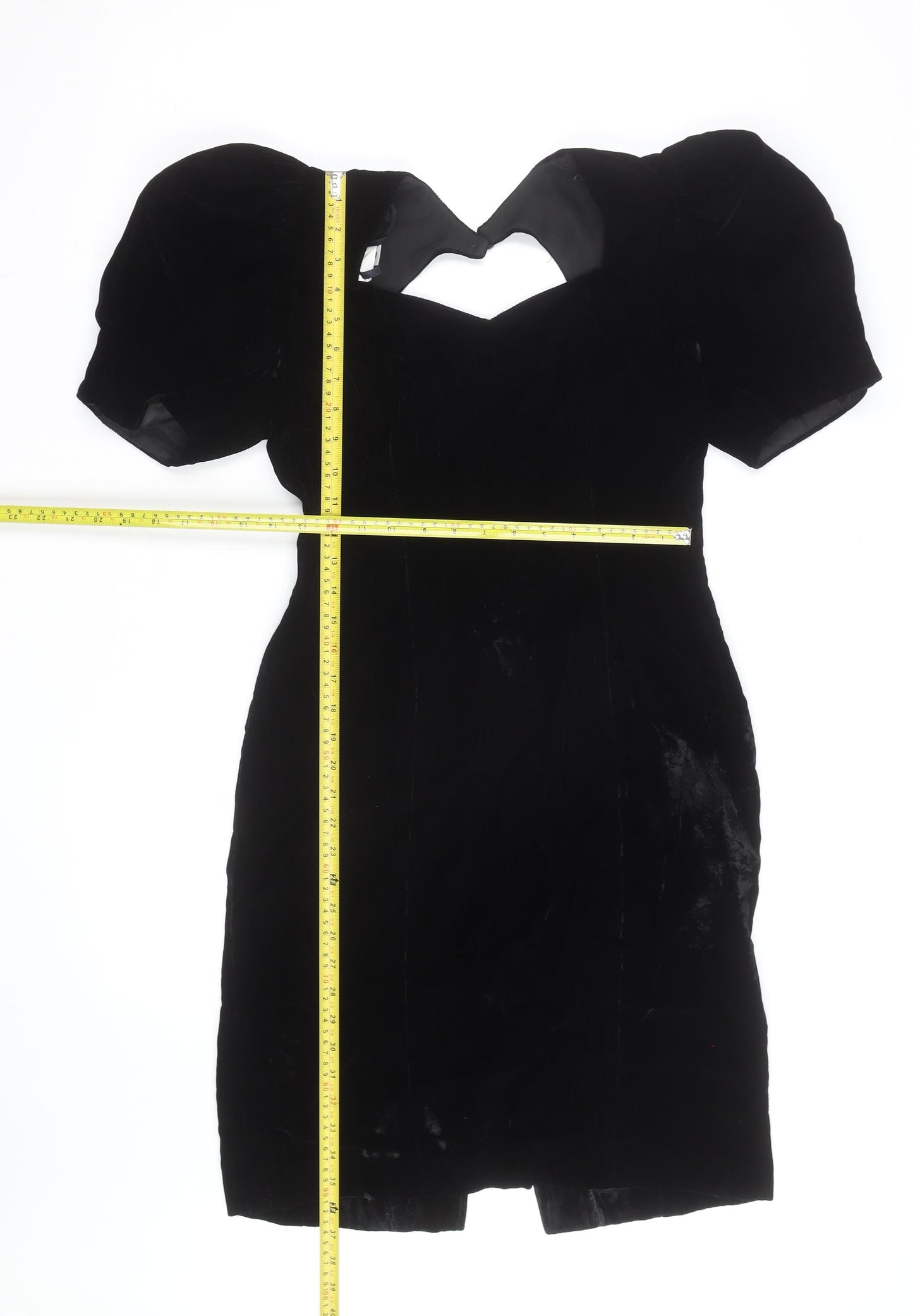 Petites by Par Au Mode Women’s Black Velvet Petite Bodycon Dress Size 8