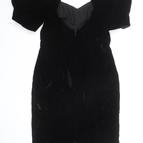 Petites by Par Au Mode Women’s Black Velvet Petite Bodycon Dress Size 8