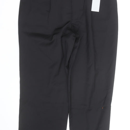 Men’s Black Wool Blend 32R Pleated Formal Dress Trousers
