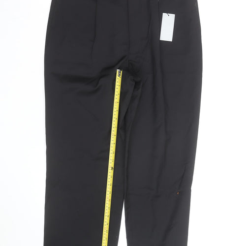 Men’s Black Wool Blend 32R Pleated Formal Dress Trousers