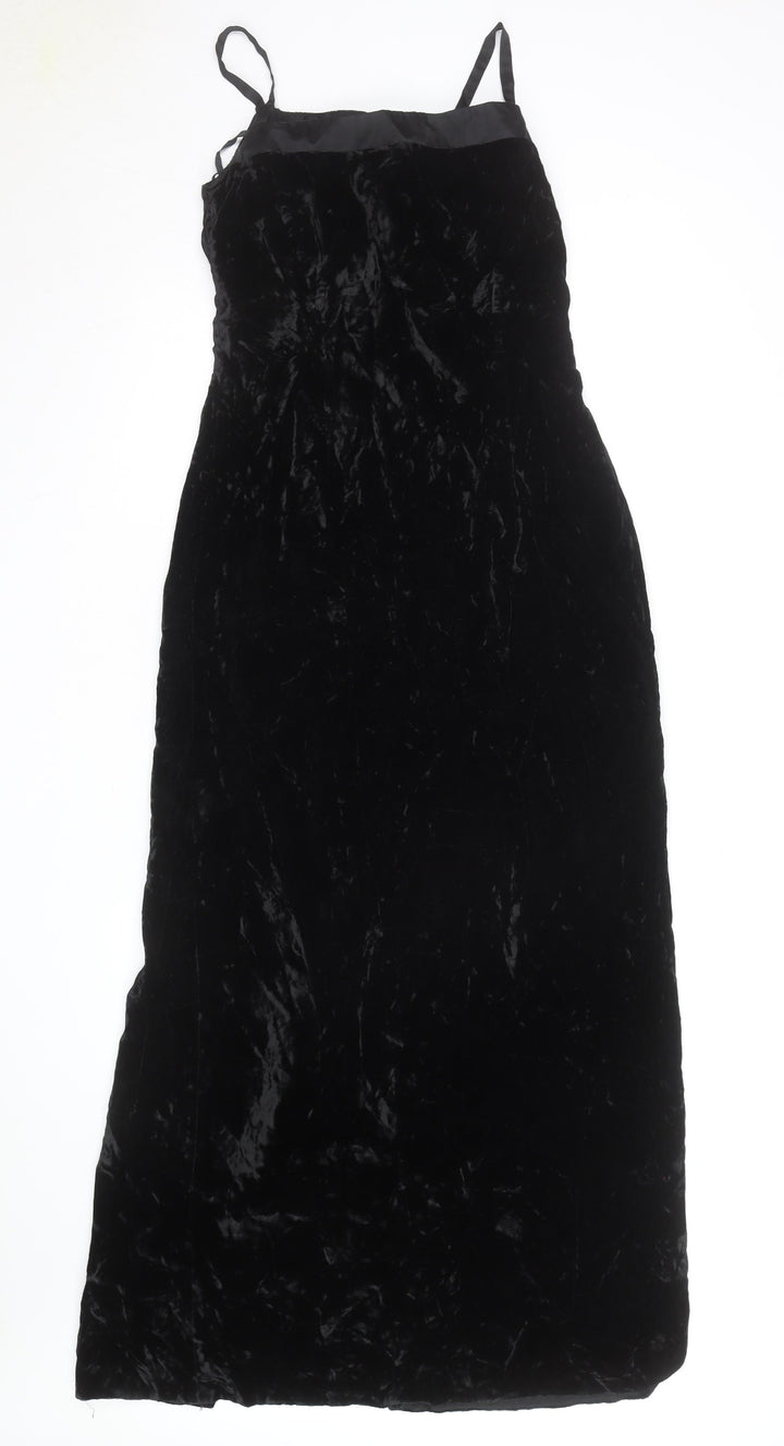 Brooks Brothers Women’s Black Velvet Long Slip Dress Size 8