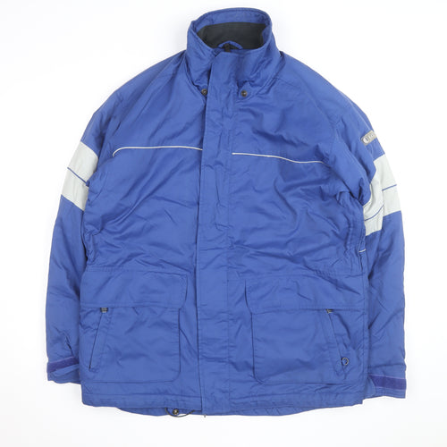 Black Dot Men's Blue Polyester Parka Jacket M Windproof Lined