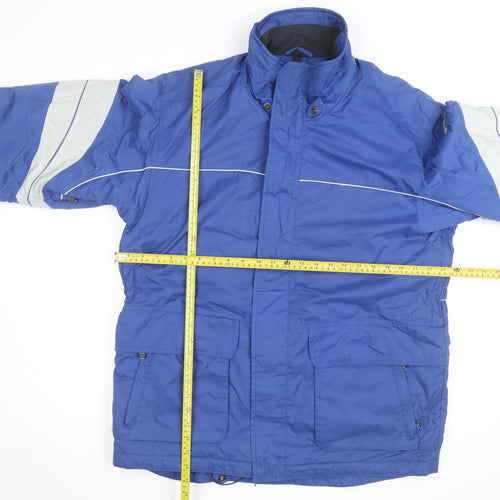 Black Dot Men's Blue Polyester Parka Jacket M Windproof Lined