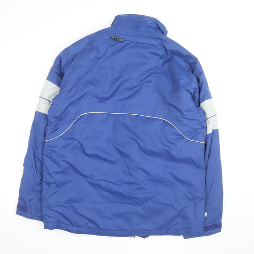 Black Dot Men's Blue Polyester Parka Jacket M Windproof Lined