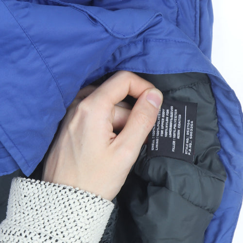 Black Dot Men's Blue Polyester Parka Jacket M Windproof Lined