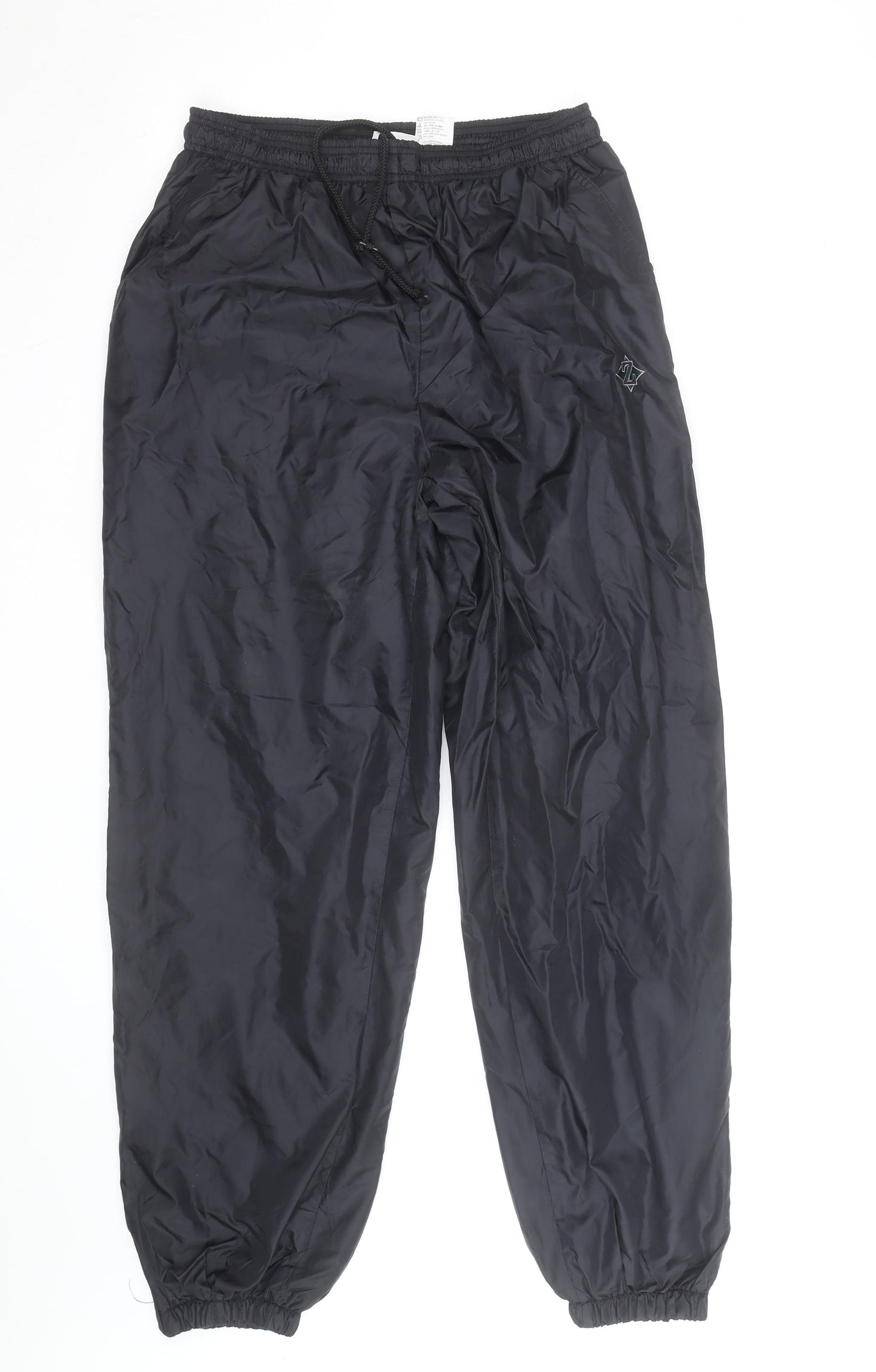 Jerzees Men’s Black M Nylon Jogger Trousers with Drawstring Waist