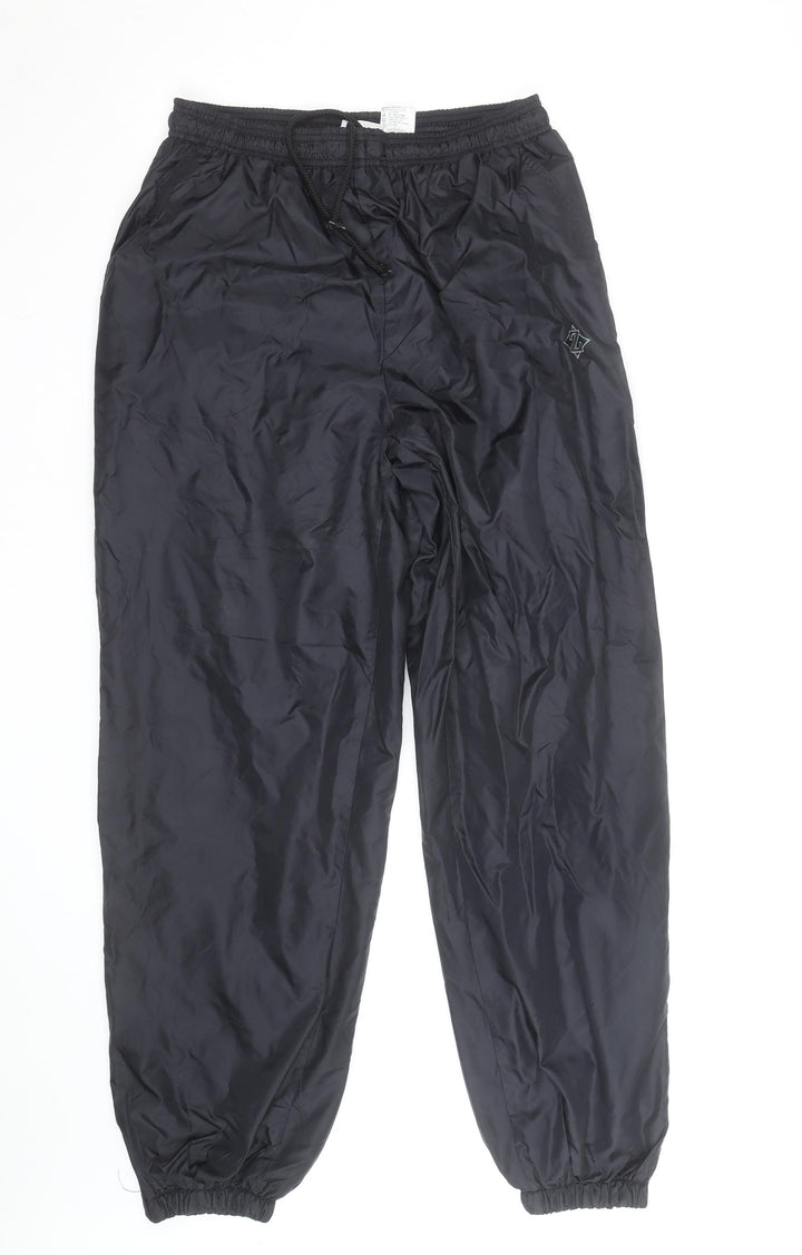 Jerzees Men’s Black M Nylon Jogger Trousers with Drawstring Waist