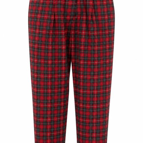 Talbots Women Red Plaid Wool Tapered Trousers Size 14 Petite