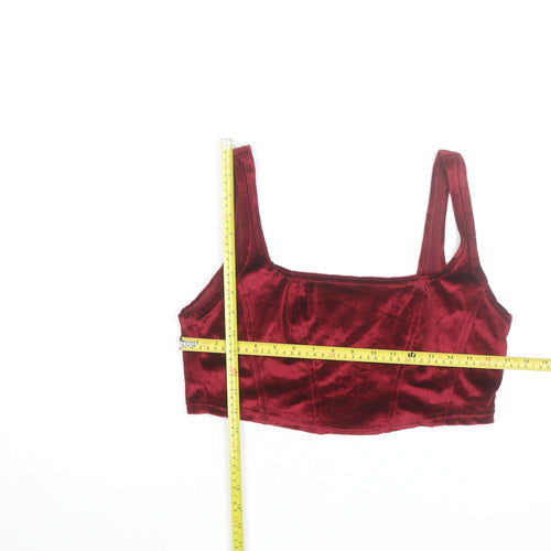 Beyond Retro Women's Red Velvet Cropped Tank Top M
