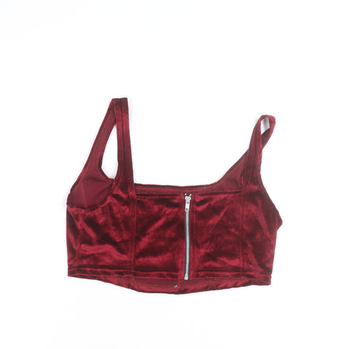 Beyond Retro Women's Red Velvet Cropped Tank Top M